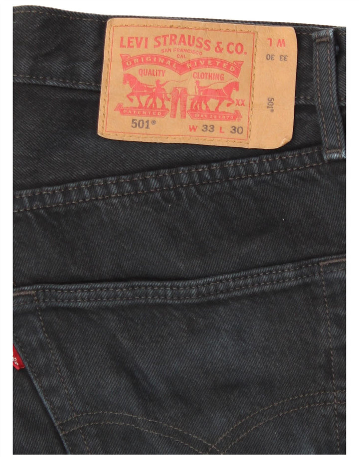 Levi's Mens 501 Straight Jeans W33 L30 Black Cotton