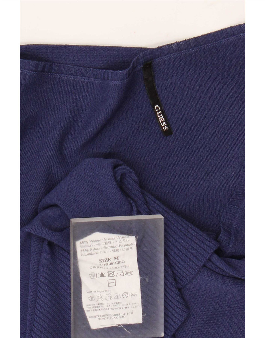 Guess Womens Cardigan Sweater UK 12 Medium Navy Blue Viscose