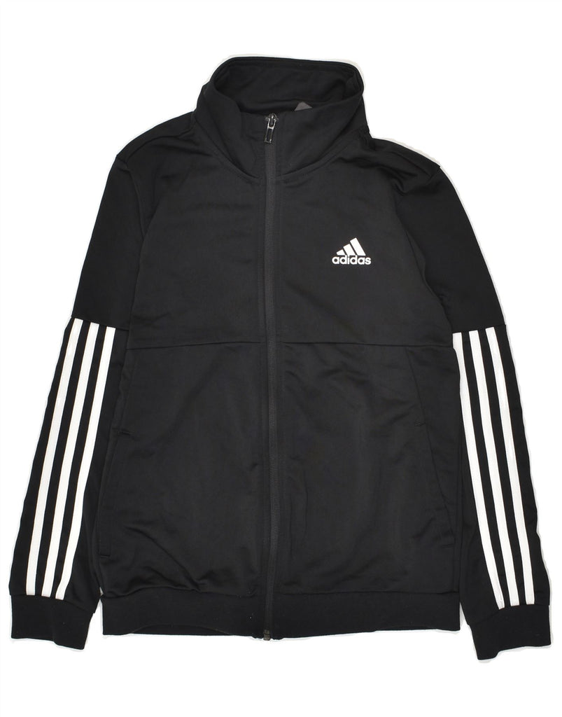 ADIDAS Boys Tracksuit Top Jacket 11-12 Years Black Polyester | Vintage Adidas | Thrift | Second-Hand Adidas | Used Clothing | Messina Hembry 