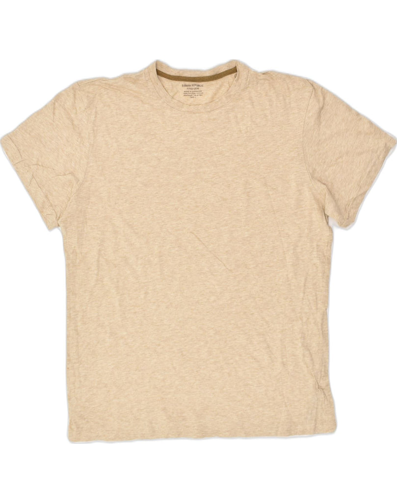 BANANA REPUBLIC Mens T-Shirt Top Large Beige Cotton | Vintage Banana Republic | Thrift | Second-Hand Banana Republic | Used Clothing | Messina Hembry 