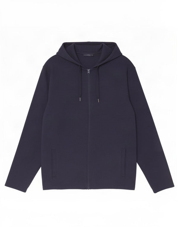 Mountain Warehouse Mens Hooded Fleece Jacket UK 42 XL Navy Blue Polyester