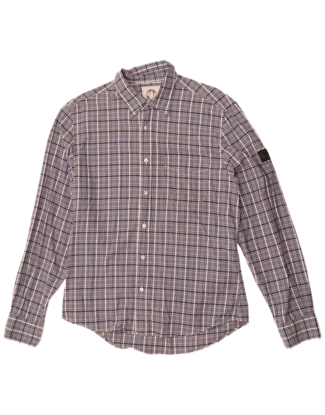 Murphy & Nye Mens Sailmakers Custom Fit Shirt Large Blue Check Cotton