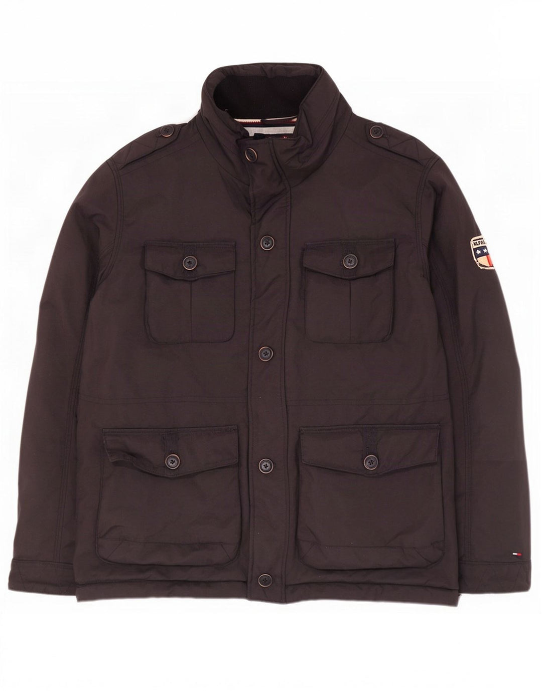 Tommy Hilfiger Mens Military Jacket UK 40 Large Black Nylon