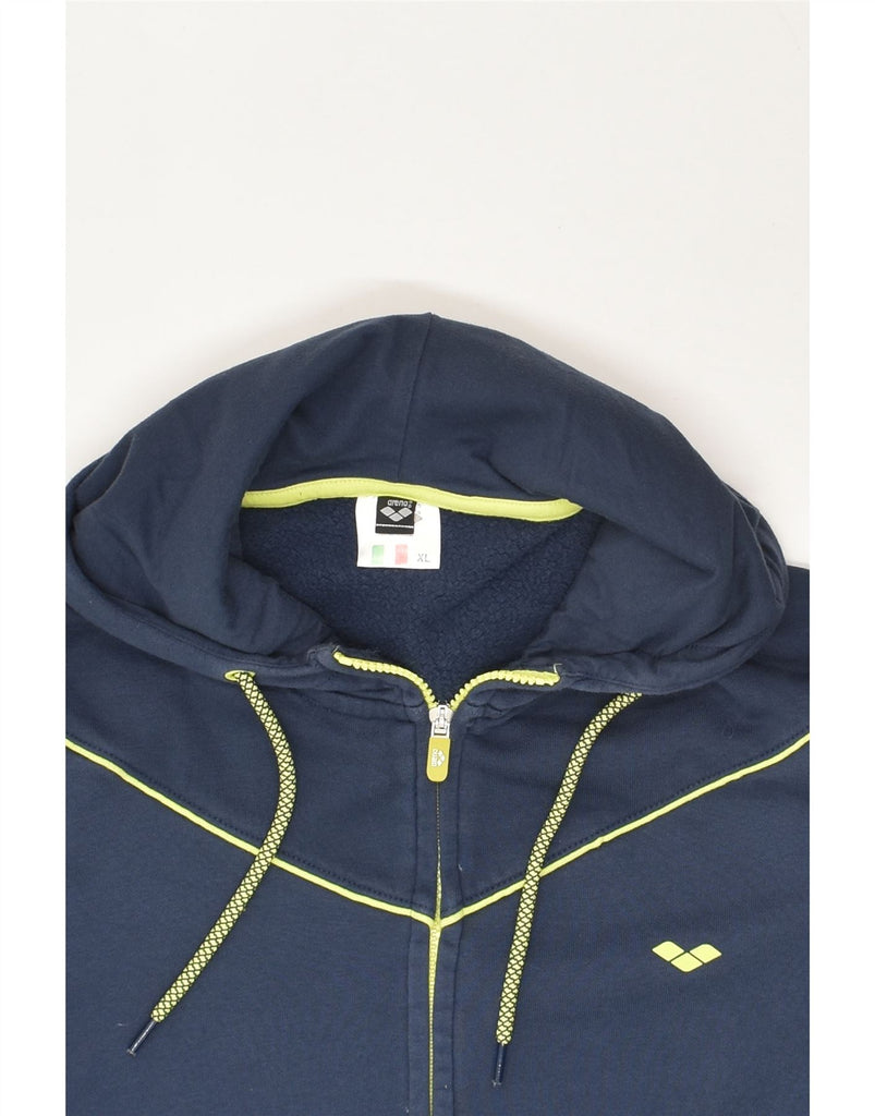 ARENA Mens Zip Hoodie Sweater XL Navy Blue Cotton | Vintage Arena | Thrift | Second-Hand Arena | Used Clothing | Messina Hembry 