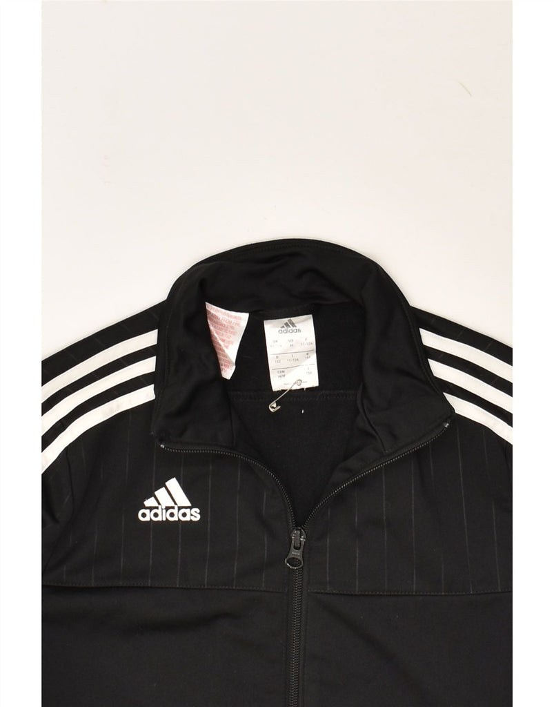 ADIDAS Boys Tracksuit Top Jacket 11-12 Years Black Polyester | Vintage Adidas | Thrift | Second-Hand Adidas | Used Clothing | Messina Hembry 