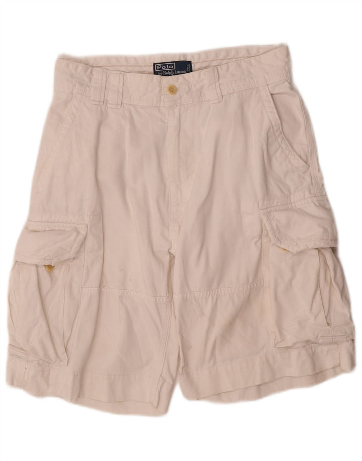 Polo Ralph Lauren Mens Cargo Shorts W30 Medium White Cotton