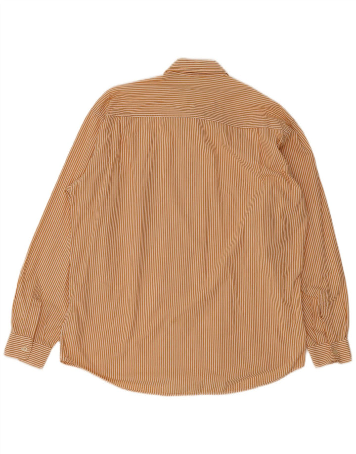 Carrera Mens Shirt Large Orange Pinstripe