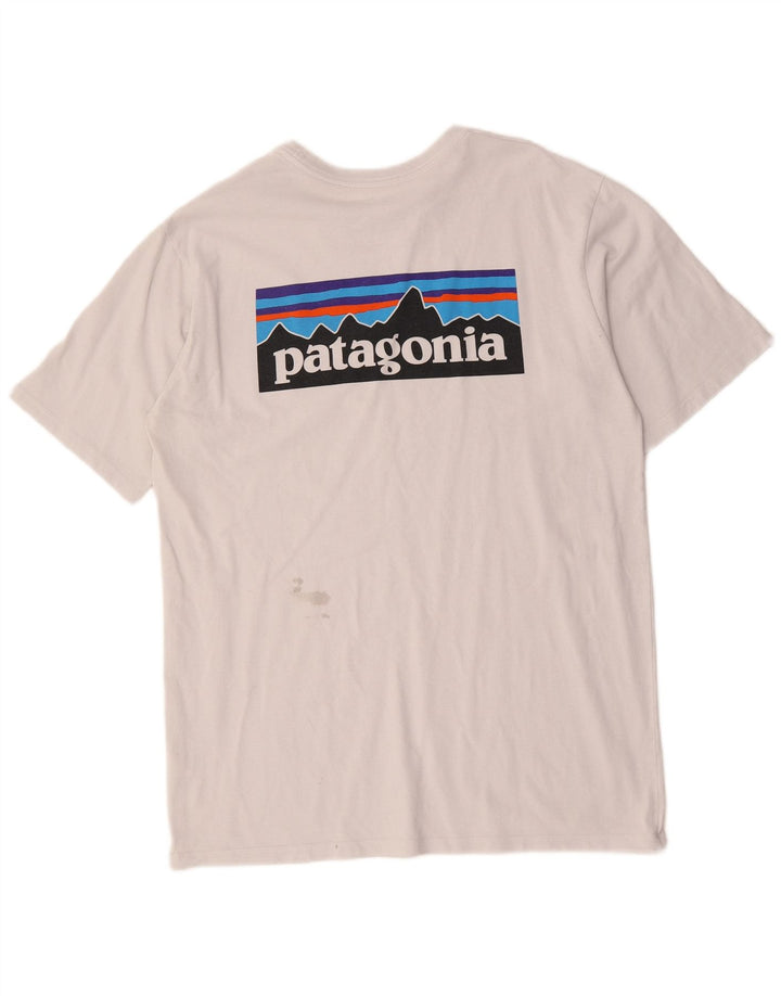 Patagonia Mens Regular Fit Graphic T-Shirt Top Medium White Cotton