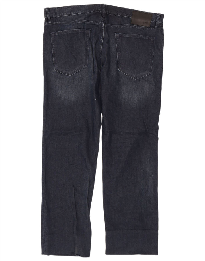 Hugo Boss Mens Straight Jeans W38 L31 Navy Blue Cotton