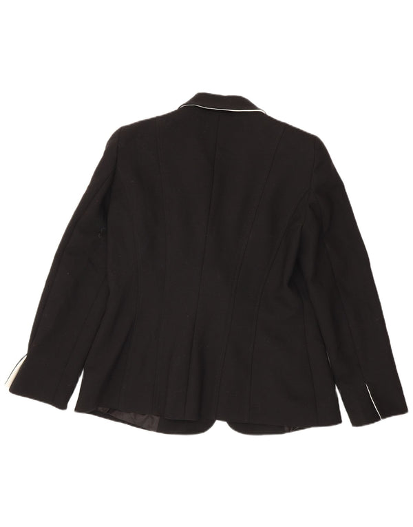 Luisa Spagnoli Womens Blazer Jacket IT 46 Large Black Polyester
