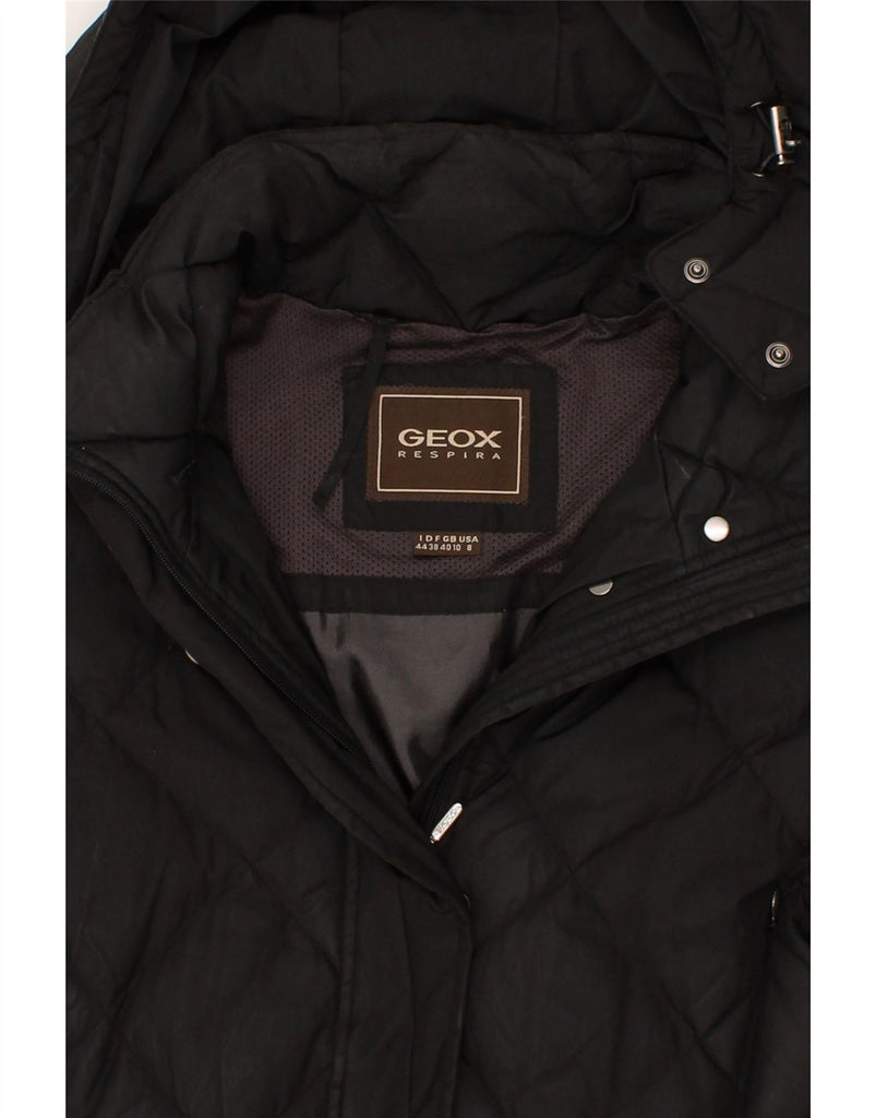 GEOX Womens Hooded Padded Coat UK 10 Small Black Polyester Vintage Geox and Second-Hand Geox from Messina Hembry 