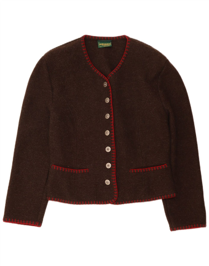 GEIGER Womens 7 button Blazer Jacket IT 44 Medium Brown