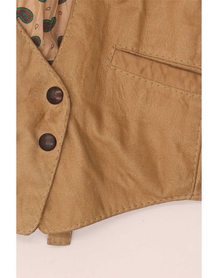 Vintage Womens Waistcoat Large Beige