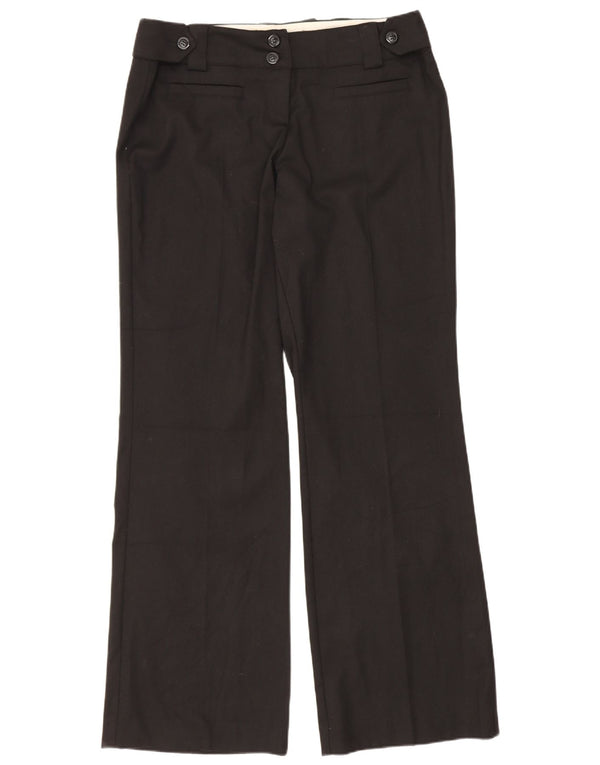 Marks & Spencer Womens Bootcut Casual Trousers UK 12 Medium W30 L30 Black