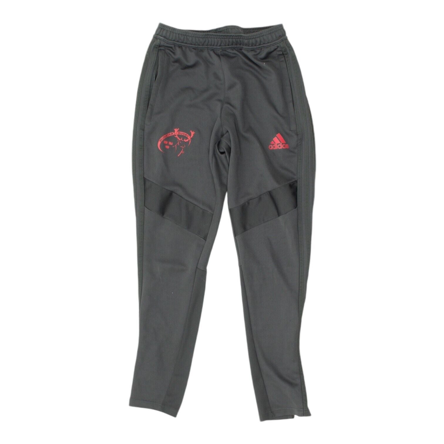 Munster Rugby Mens Black Tapered Adidas Tracksuit Bottoms Sportswear Pants