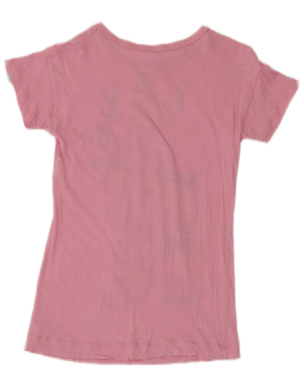 Benetton Girls Bugs Bunny Graphic T-Shirt Top 7-8 Years Medium Pink Cotton
