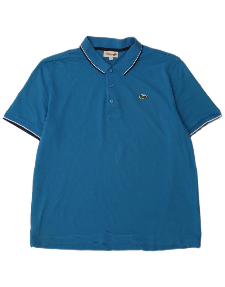 Lacoste Mens Polo Shirt Size 6 XL Blue Cotton