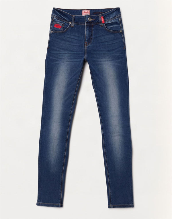 Superdry Womens Rosefill Super Skinny Jeans W30 L32 Blue Cotton