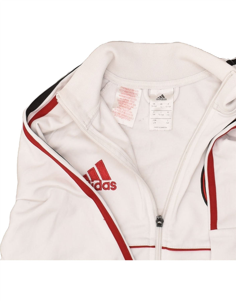 ADIDAS Boys Tracksuit Top Jacket 13-14 Years White Polyester | Vintage Adidas | Thrift | Second-Hand Adidas | Used Clothing | Messina Hembry 