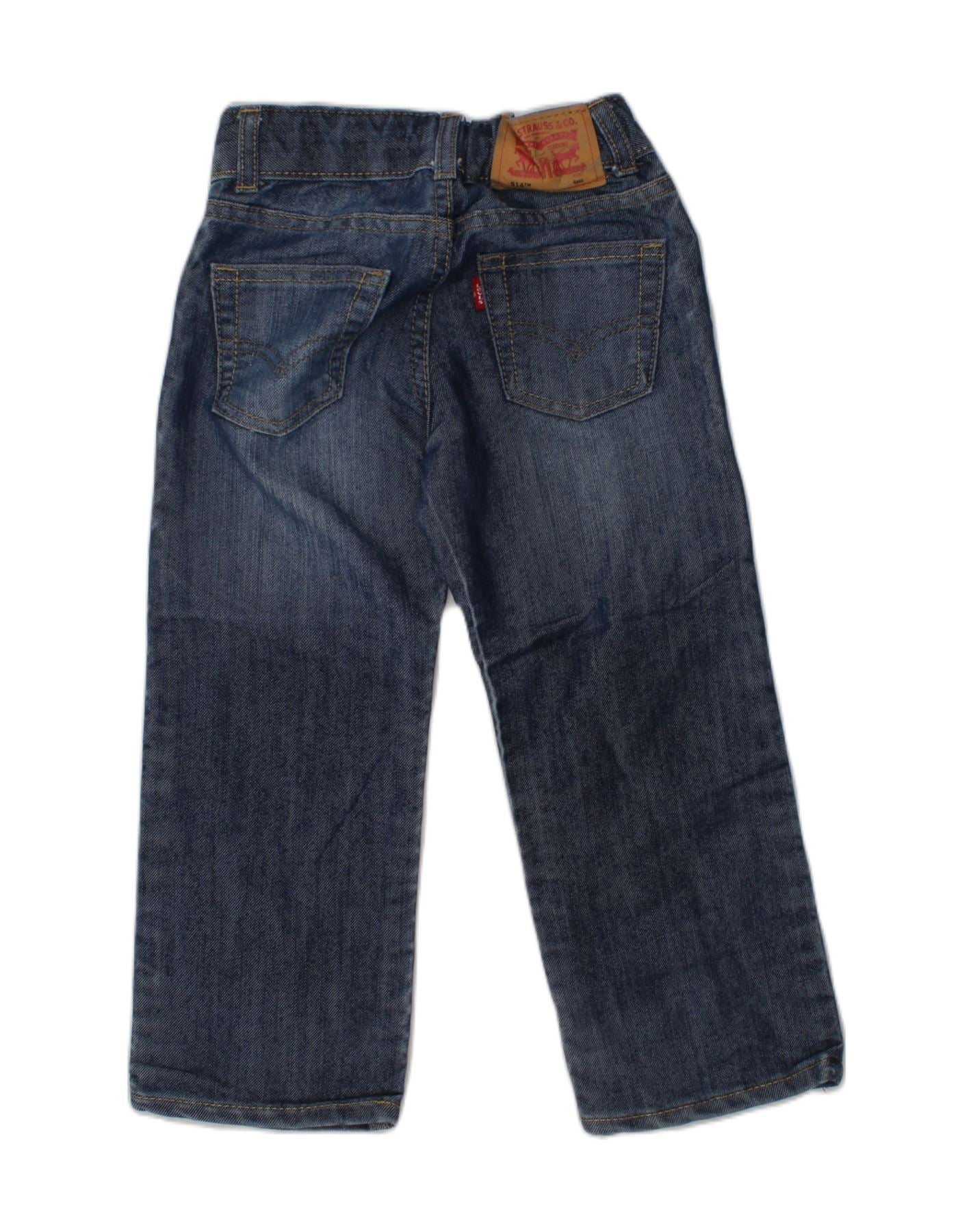 LEVI'S Boys Wide Leg Jeans 3-4 Years W22 L16 Navy Blue Cotton