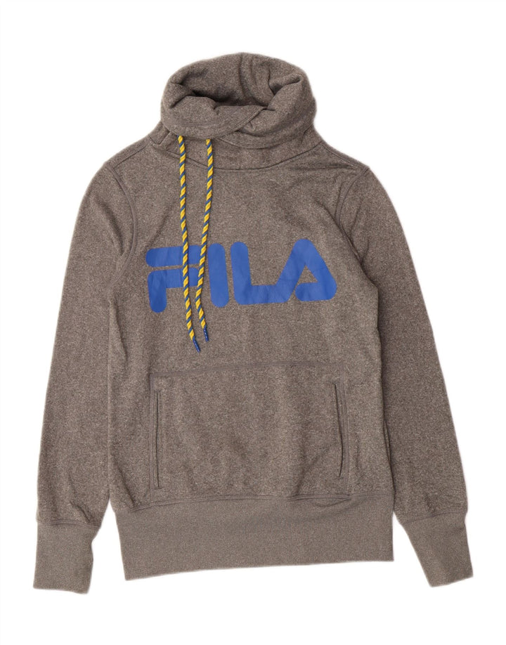 Fila Womens Graphic Sweatshirt Jumper UK 10 Small Grey