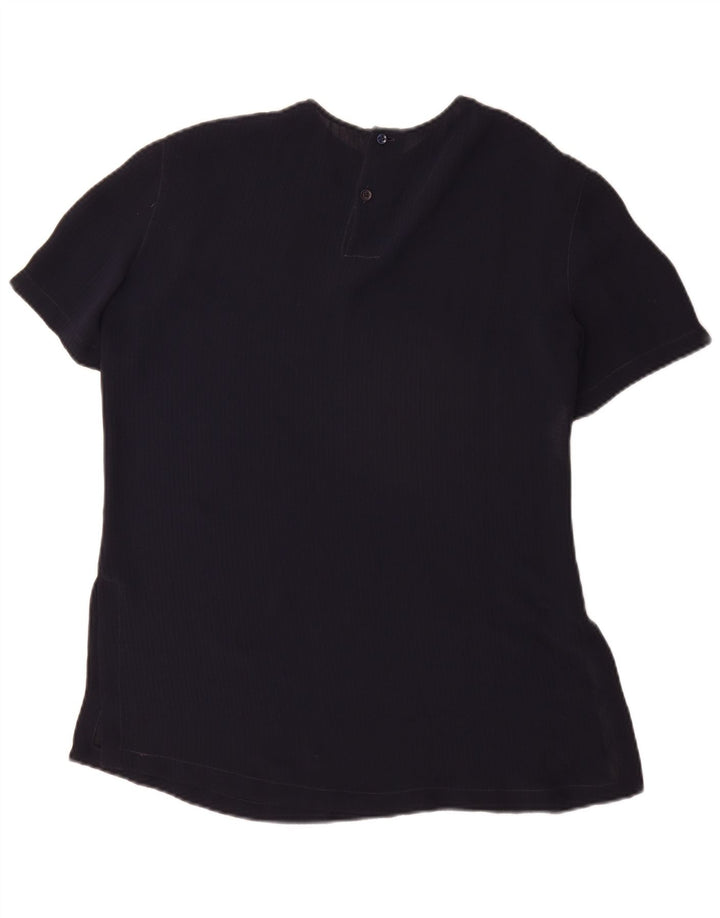 EMPORIO ARMANI Womens Blouse Top UK 12 Medium Navy Blue