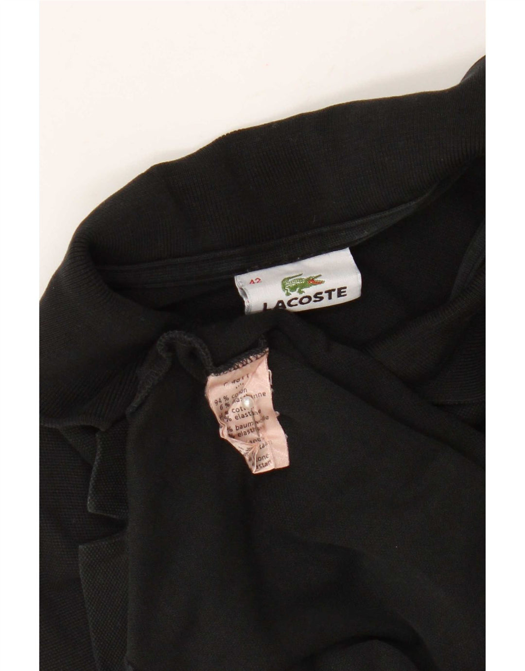 Lacoste Womens Polo Dress Size 42 Large Black Cotton