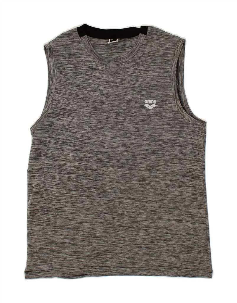 ARENA Womens Vest Top UK 14 Medium Grey Flecked Polyester Vintage Arena and Second-Hand Arena from Messina Hembry 
