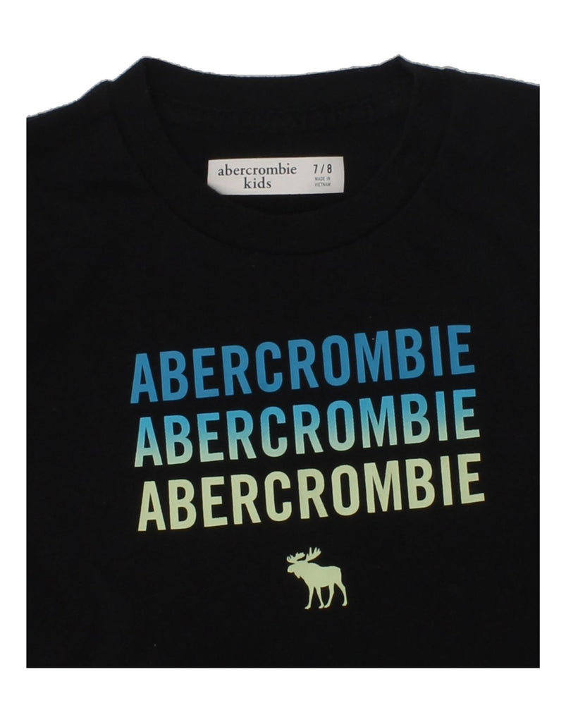 ABERCROMBIE & FITCH Boys Graphic T-Shirt Top 7-8 Years Black Cotton | Vintage Abercrombie & Fitch | Thrift | Second-Hand Abercrombie & Fitch | Used Clothing | Messina Hembry 