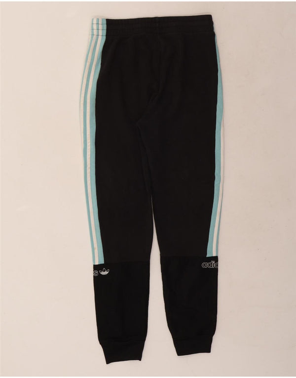Adidas Boys Tracksuit Trousers Joggers 15-16 Years Black Colourblock