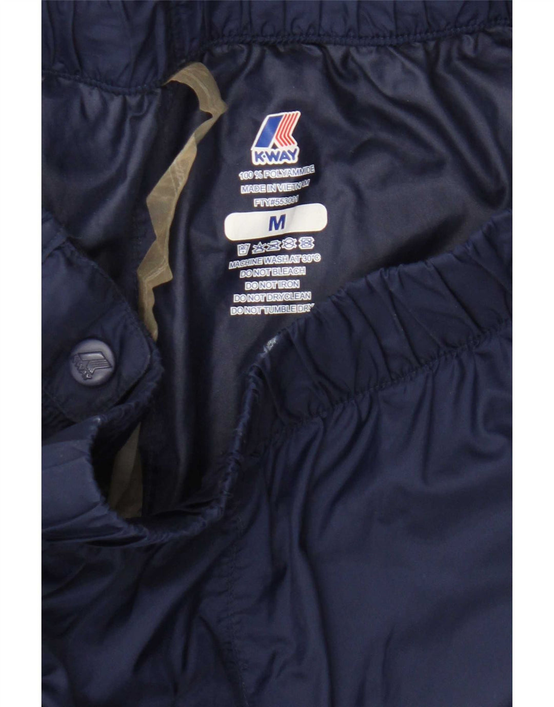 K-Way Womens Joggers Waterproof Trousers UK 14 Medium Navy Blue Striped