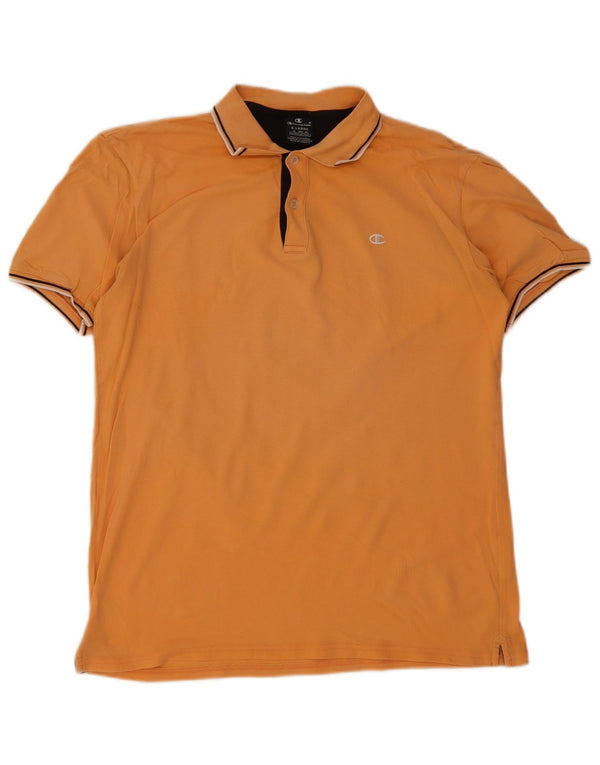 Champion Mens Polo Shirt XL Orange Striped