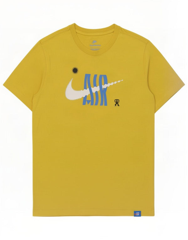 Nike Mens Graphic T-Shirt Top Large Yellow Cotton