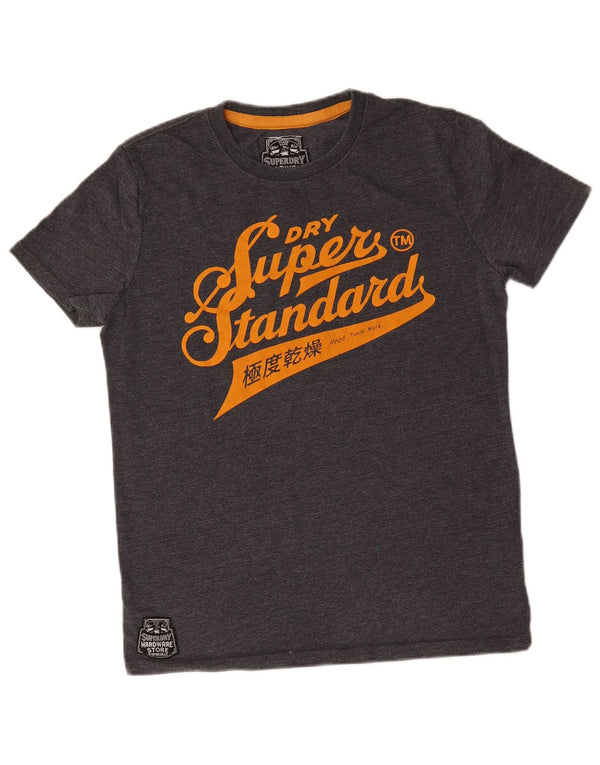 Superdry Mens Graphic T-Shirt Top Medium Grey Cotton