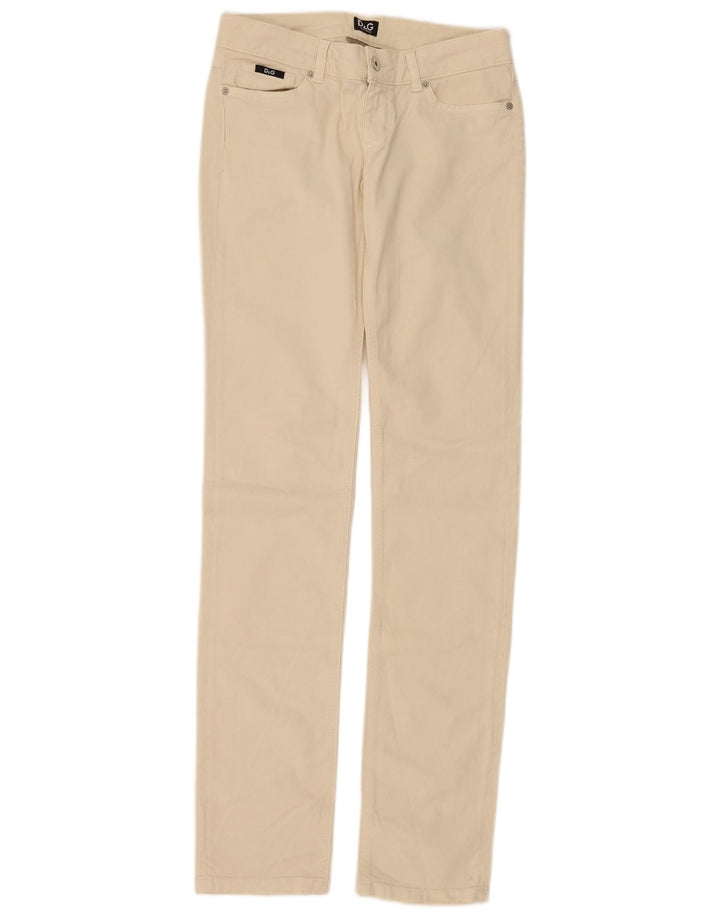 Dolce & Gabbana Womens Slim Jeans W28 L34 Beige Cotton