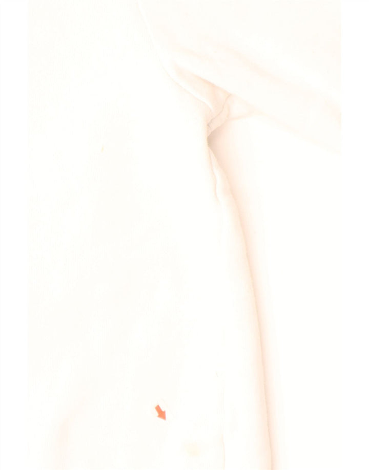 ELLESSE Mens Graphic Hoodie Jumper Small Off White Cotton