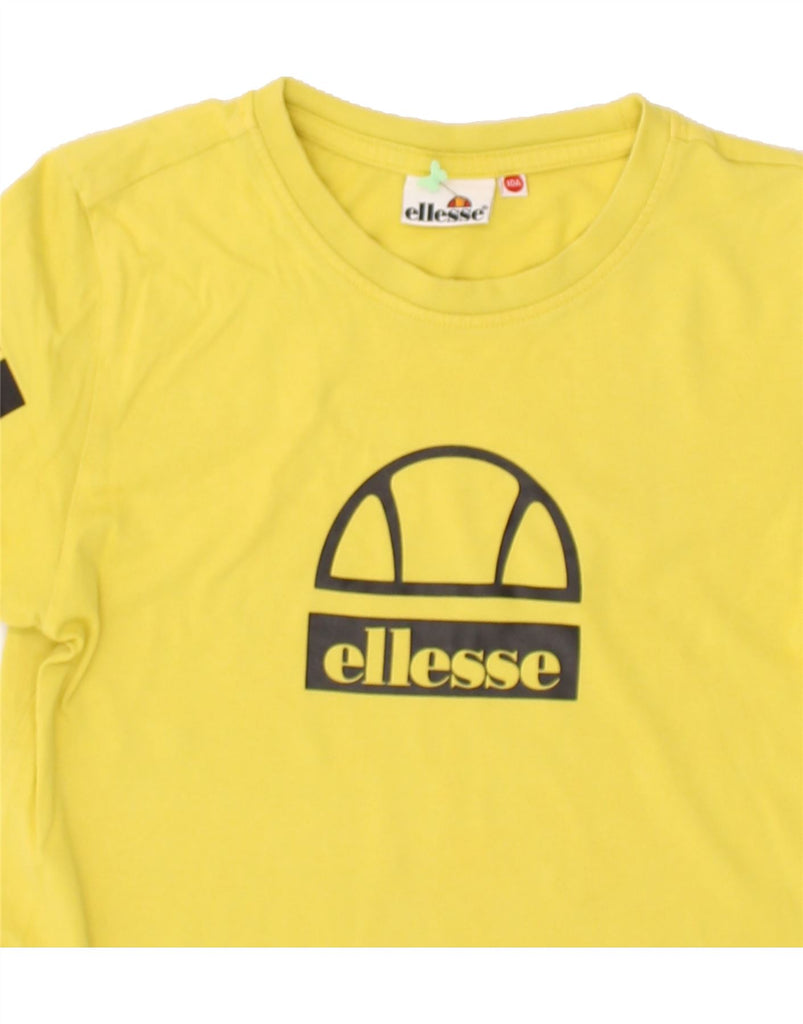 ELLESSE Boys Graphic T-Shirt Top 9-10 Years Yellow Cotton | Vintage Ellesse | Thrift | Second-Hand Ellesse | Used Clothing | Messina Hembry 