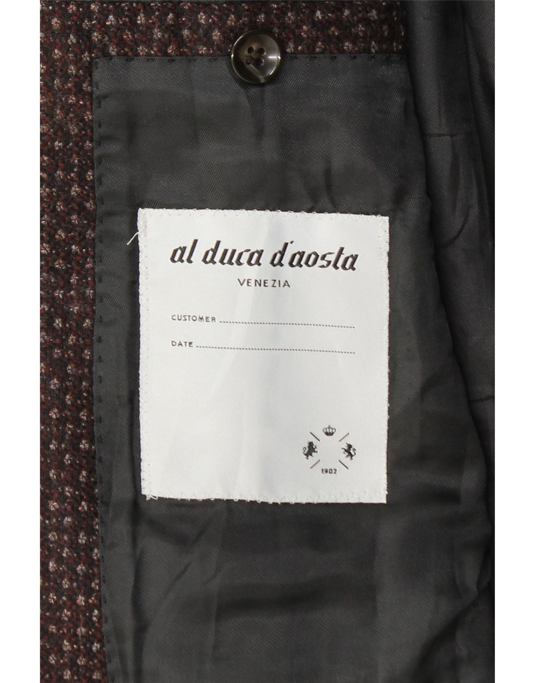 Al Duca D'Aosta Mens 3 Button Blazer Jacket IT 52 XL Burgundy Flecked