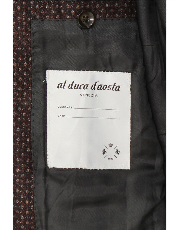 Al Duca D'Aosta Mens 3 Button Blazer Jacket IT 52 XL Burgundy Flecked