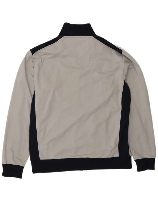 Asics Mens Tracksuit Top Jacket Large Grey Colourblock