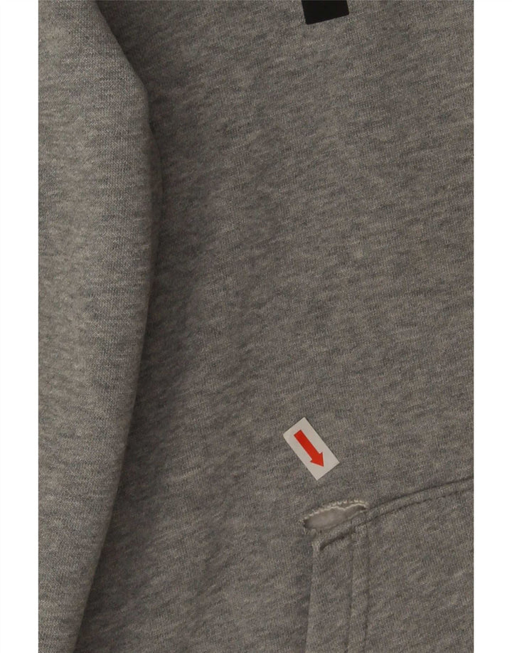 Puma Mens Graphic Hoodie Jumper Small Grey Flecked Cotton