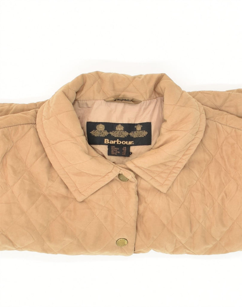 BARBOUR Womens Quilted Jacket UK 14 Large  Beige Polyester | Vintage Barbour | Thrift | Second-Hand Barbour | Used Clothing | Messina Hembry 