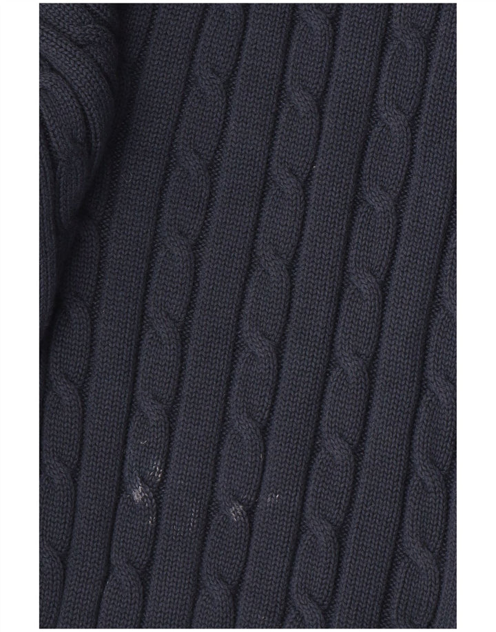 TOMMY HILFIGER Mens Graphic Crew Neck Jumper Sweater Medium Navy Blue