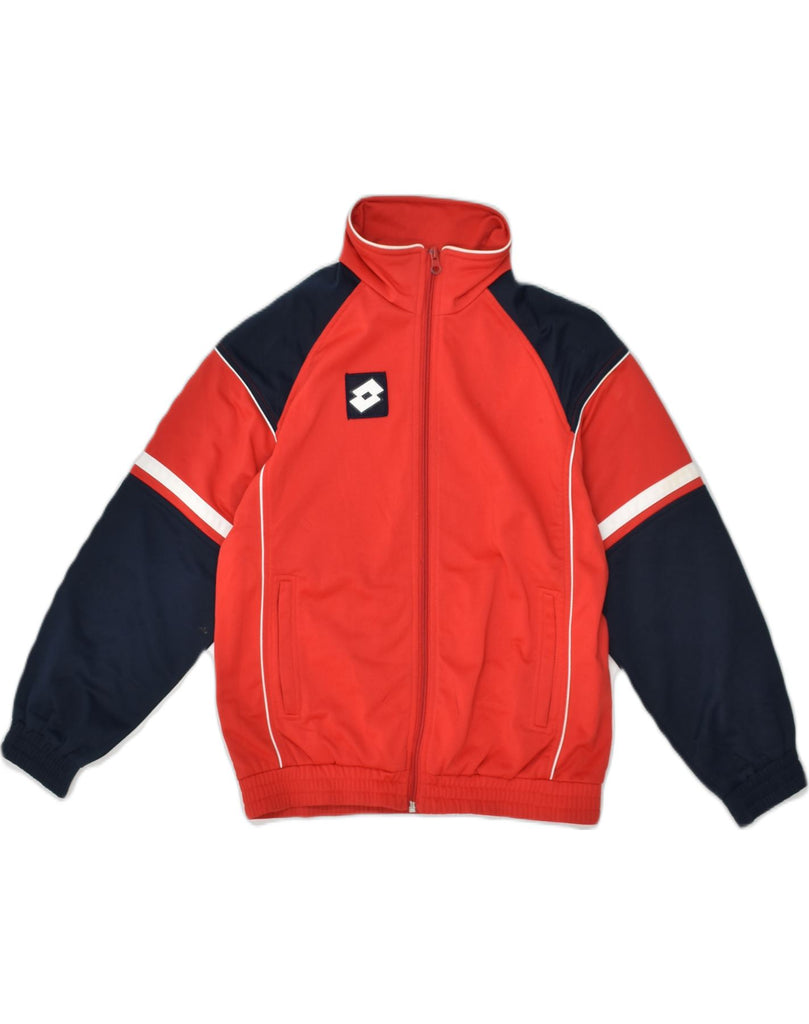 LOTTO Boys Tracksuit Top Jacket 11-12 Years Red Colourblock Polyester | Vintage Lotto | Thrift | Second-Hand Lotto | Used Clothing | Messina Hembry 