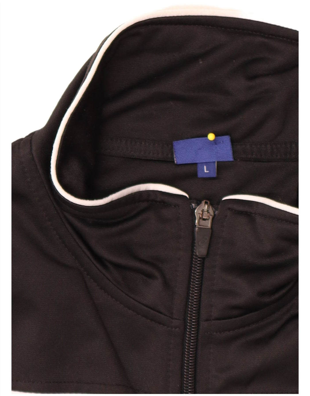Asics Mens Tracksuit Top Jacket Large Black Colourblock Polyester