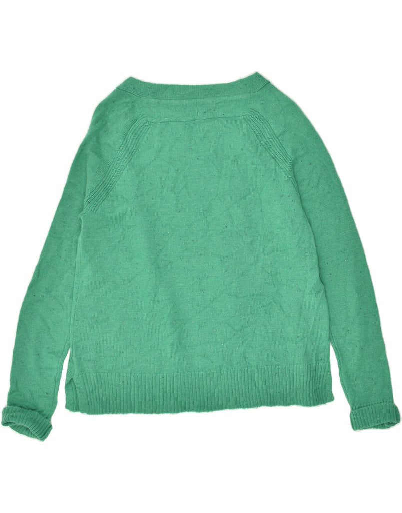 CREW CLOTHING Womens Cardigan Sweater US 12 Large Green Flecked Acrylic | Vintage Crew Clothing | Thrift | Second-Hand Crew Clothing | Used Clothing | Messina Hembry 