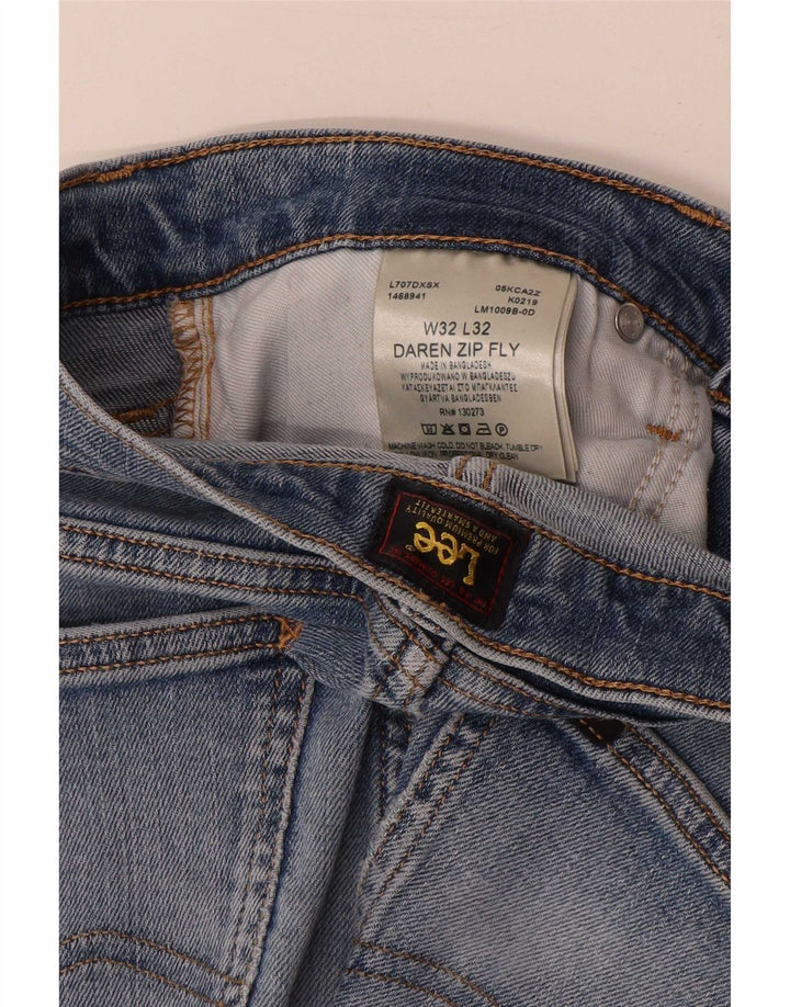 Lee Mens Daren Zip Fly Straight Jeans W32 L32 Blue Cotton
