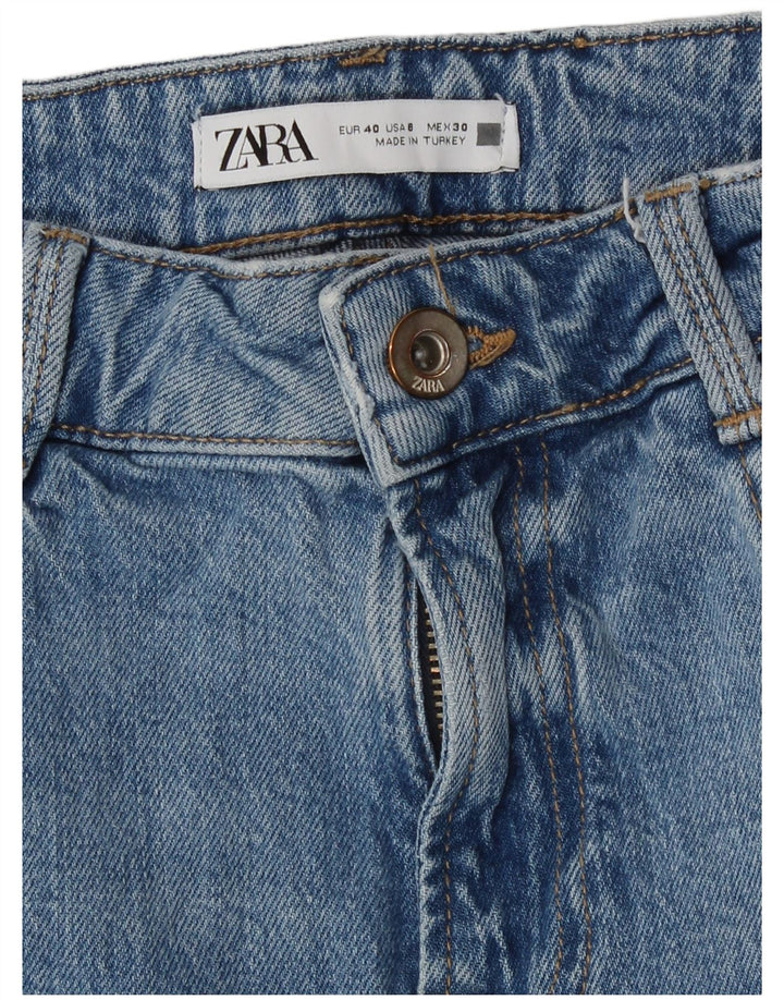 Zara Womens High Rise Straight Jeans EU 40 Medium W30 L27 Blue