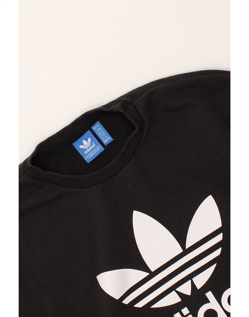 ADIDAS Womens Graphic Sweatshirt Jumper UK 8 Small  Black Cotton | Vintage Adidas | Thrift | Second-Hand Adidas | Used Clothing | Messina Hembry 