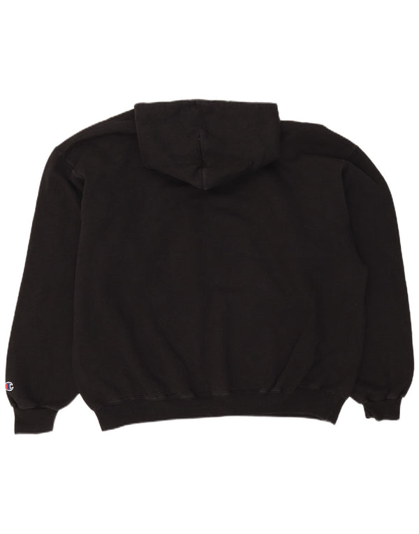 Champion Mens Hoodie Jumper XL Black Cotton